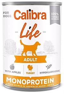 Hrană umedă pentru câini Calibra Life Adult Turkey&Apples 400g