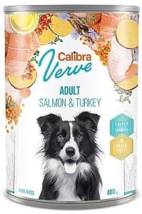 Hrană umedă pentru câini Calibra Verve Adult Salmon&Turkey 400g