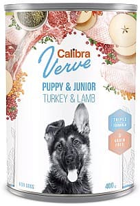 Hrană umedă pentru câini Calibra Verve Puppy&Junior Turkey&Lamb 400g