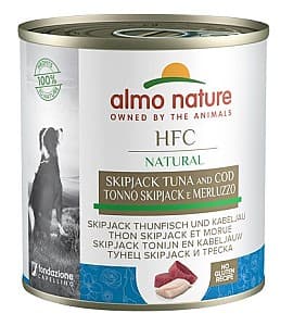 Hrană umedă pentru câini Almo Nature HFC Can Natural Skip Jack Tuna and Cod 290g