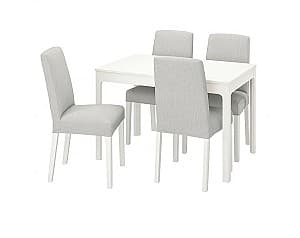 Set de masa si scaune IKEA Ekedalen/Bergmund White/Orrsta Gray/White 120/180 cm