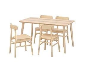 Set de masa si scaune IKEA Lisabo/Ronninge 140x78 Furnir frasin/Mesteacan(Bej)