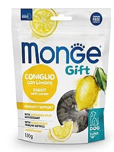 Snackuri pentru câini Monge GIFT SUPER M IMMUNITY Rabbit/Lemon 150gr