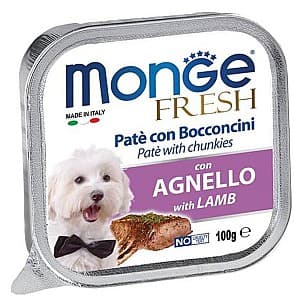 Hrană umedă pentru câini Monge FRESH Pate and chunkies with lamb 100gr