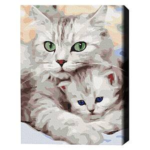 Картина по номерам BrushMe Мама кошка с котенком 40×50 cм (без упаковки)