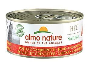 Hrana umeda pentru pisici Almo Nature HFC Can Natural Chicken and Shrimps 150g