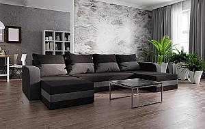 Canapea coltar Space Meble Hewlet U Bis Mikrofaza 15/Mikrofaza 27 (Black/Gray)
