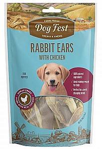 Snackuri pentru caini Dog Fest Rabbit ears with chichen 90g