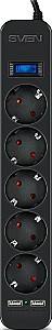 Сетевой фильтр SVEN SF-05LU USB 1.8m Black