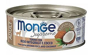 Hrana umeda pentru pisici Monge SUPREME ADULT Tuna/Rice/Coconut 80gr