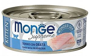 Hrana umeda pentru pisici Monge SUPREME KITTEN Tuna/Seabream 80gr