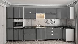 Set mobila bucatarie PS ECO 4.1x0.9 m (vopsita, frez. Modern) Gri