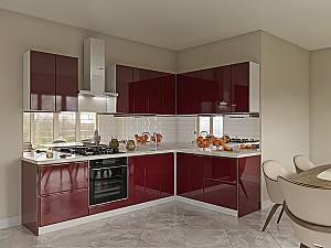 Set mobila bucatarie Confort-NV Royal Gloss 2.6x1.7 m Wine Red