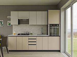 Set mobila bucatarie Confort-NV Alfa 2.6 m Nymphaea Alba / Satin