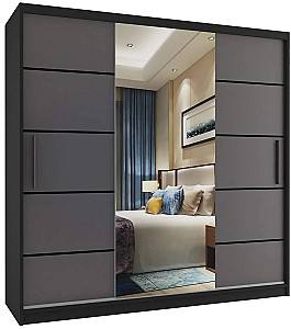Dulap-cupe Belini Premium MT SZP5/1/B/SR/0/KLP Gri Grafit/Negru