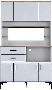 Set mobila bucatarie Mirage Meble JE179 Alb/Nuc (Bej)