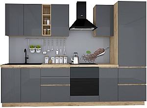 Set mobila bucatarie Marcel Chelsea 3m Stejar Craft Auriu (Maro)/Antracit (Gri)