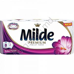 Туалетная бумага MILDE hirtie WC 8buc. RELAX PURPLE