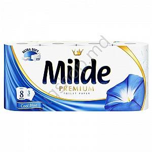Туалетная бумага MILDE hirtie WC 8buc. COOL BLUE