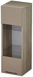 Dulap cu vitrina ML Mobila York Nr.2 Stejar Sonoma / Cappuccino (Maro)