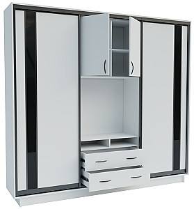 Стенка Confort-NV Универсал 240x45x220 (2 ДСП (ГС лакобель)) Нимфея Альба