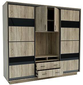Стенка Confort-NV Универсал 240x60x220 (2 ДСП (ГС лакобель)) Дуб Сонома
