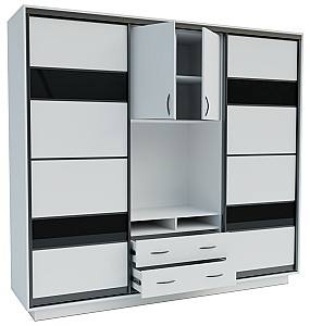 Стенка Confort-NV Универсал 240x60x220 (2 ДСП (ГС лакобель)) Нимфея Альба