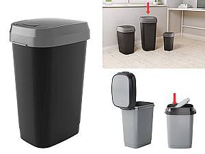 Cos de gunoi KIS cu capac batand 50l negru