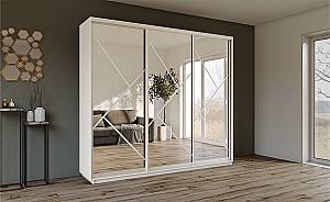 Шкаф-купе Confort-NV 190x60 см (3 пескоструй / серебро) Нимфея Альба