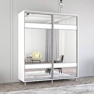 Шкаф-купе Mobildor Lux Aron 230 (2 зеркала K3-зебра) Белый