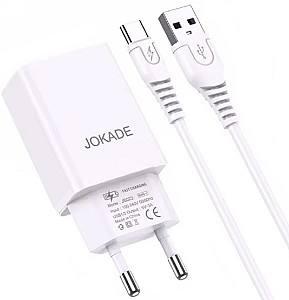 Зарядное устройство для телефона Jokade Liangzi Series 2*USB-A with Cable USB-A to Type-C 1m White