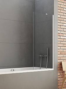 Перегородка для ванны New Trendy Soleo Bathtub Screen Hinged 90x140cm  (15613)