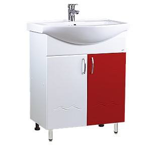 Dulap sub lavoar S-M Clasic 60 Alb-rosu