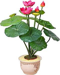 Flori artificiale OEM/ODM Lotus 120cm Green/Pink