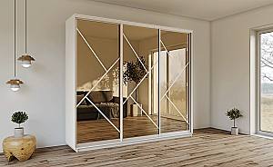 Шкаф-купе Confort-NV 220x60 см (3 пескоструй / бронза) Нимфея Альба
