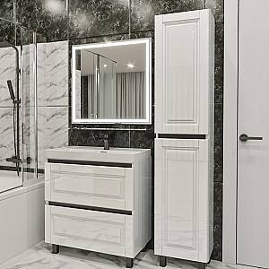 Set de mobila de baie PS Lilia 80-193 (vops./PAL) (carcasa Alb / Negru) Alb