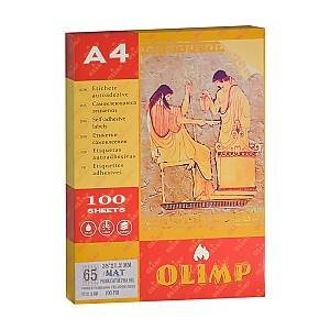 Самоклеящиеся этикетки А4 Olimp 100 листов, 65 штук на 1 лист, 38x21.2 мм, 1296