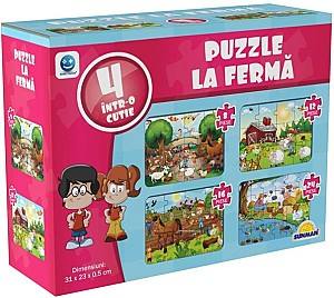 Puzzle Noriel 4 în 1 „Animalele la fermă”