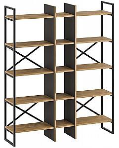 Etajera DECO Detroit 143.5 cm Saphire Oak (Stejar) / Silky Black (Negru)