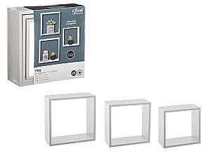 Raft de perete Five Set Cub 3buc alb