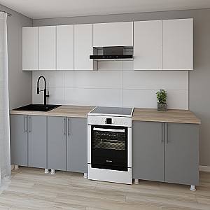 Set mobila bucatarie Smartex K1 260 cm Alb / Grafit