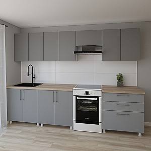 Set mobila bucatarie Smartex K2 300 cm Grafit