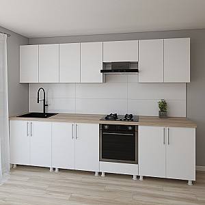 Set mobila bucatarie Smartex K3 300 cm Alb