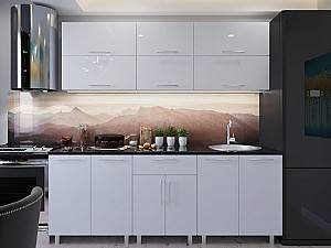 Set mobila bucatarie PS Modern 1.8 m (MDF lucioasa) Alb