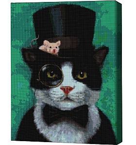 Pictura cu diamante BrushMe Pisicuț gentleman, Lucia Heffernan 40*50 сm (fără cutie)