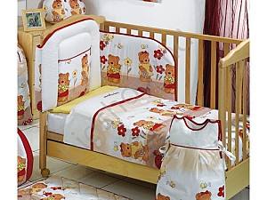 Lenjerie de pat Italbaby Gardening Bears (alb)