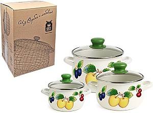 Set vase de gatit Metalac Fructe 3buc