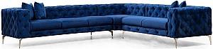 Canapea coltar Trendy Como Dreapta Bleumarin (Albastru)