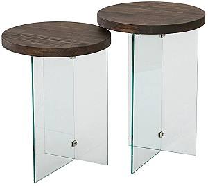 Журнальный столик Trendy Serenity 2 Прозрачный/Орех (Коричневый)