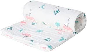 Одеяло Akuku Muselin Flamingos